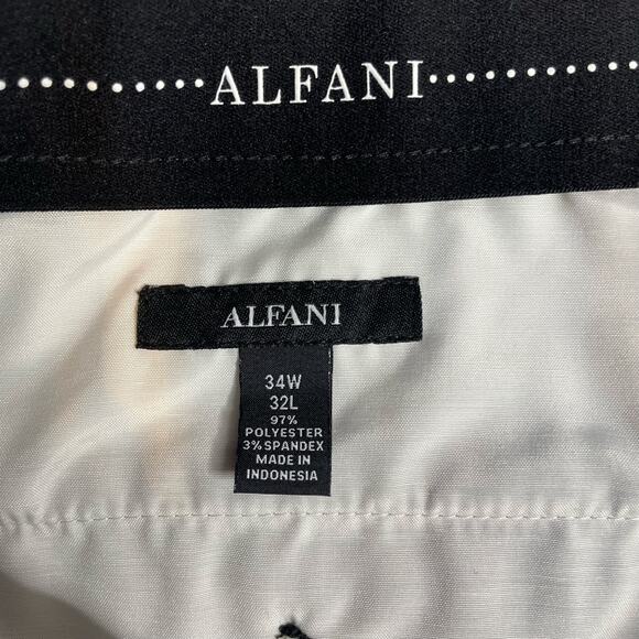 ALFANI Tank Brown Khaki Pants 34x32 Stretch Waist Polyester Blend Straight Leg - Picture 4 of 4